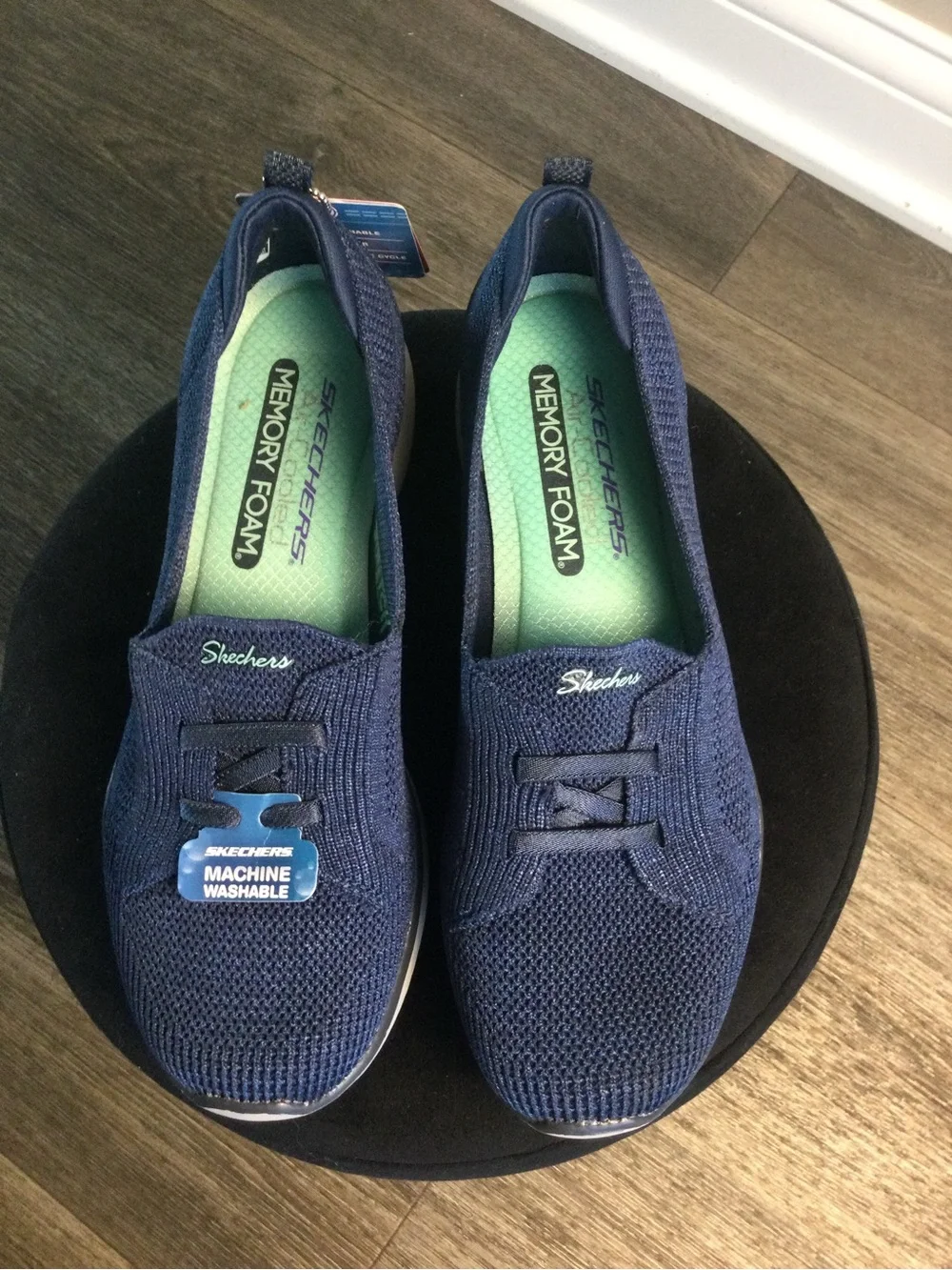 Skechers Blue Knit Slip-On Walking Shoe